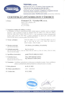 Certifikat 1090 CZ 2023